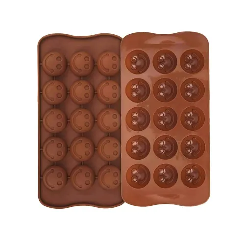 Image of ARTO Silicone Smiley Chocolate Mould 15-Cavity Brown