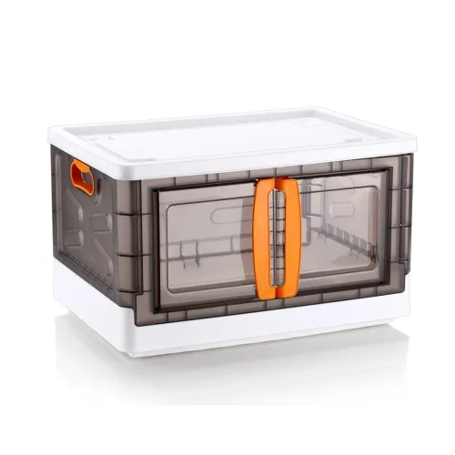 Image of Arto 70L Collapsible Stackable Storage Bin with Lid & Door