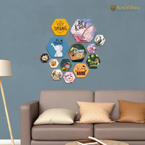 Image of Artvibes Be Kind Decorative Hexagon Shape 