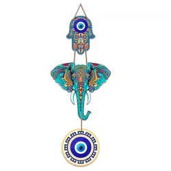 Artvibes Designer Elephant Wooden Wall Hanging for Home Decor