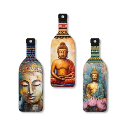 Artvibes Meditating Gautam Buddha Wooden Wall Hanging (WH_9507N)