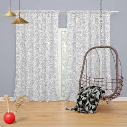 ArtzFolio Abstract Pattern D1 | Sheer Curtain for Door, Window & Room | Rod Pocket & Tie Back | Silk Fabric | Width 3fee