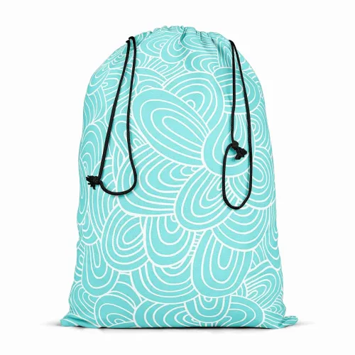 Image of ArtzFolio Hand-Drawn Waves Reusable Sack Storage Travel Bag