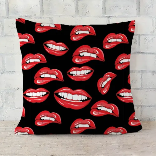 Image of ArtzFolio Lips D1 Cushion Cover
