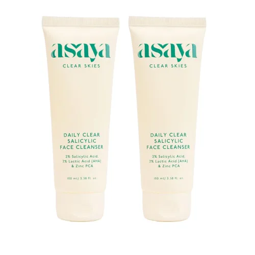 Image of Asaya Daily Clear 2% Salicylic Acid Face Wash Cleanser I for Oily and Acne Prone