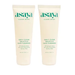 Asaya Daily Clear 2% Salicylic Acid Face Wash Cleanser I for Oily and Acne Prone