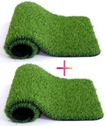 ASB Artificial Grass Door Mat  (Green, Pack of 2, Medium)