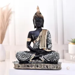 ascension Polyresin Sitting Buddha Idol Statue Showpiece for Home & Office