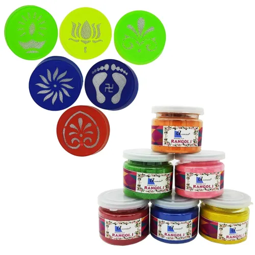 Image of Ascension Rangoli kit 6 Multicolour Rangoli Powder 