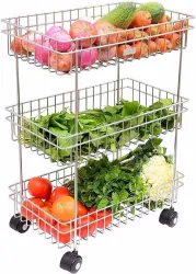 ASHLAS kitchen trolley with wheels Steel Kitchen Trolley  (Pre-assembled)