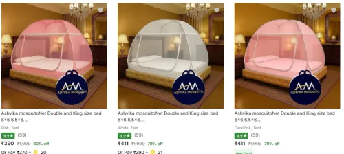 Image of Ashvika Mosquitonet Mosquito Nets Starting @ ₹390