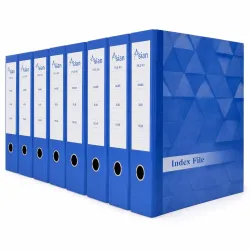Asian Office Lever Arch Binder Box File Folder - Pack of 8, A4, Legal, Letter Size (Dark-Blue), Holds Up to 500 Sheets, PVC Free, Made in India
