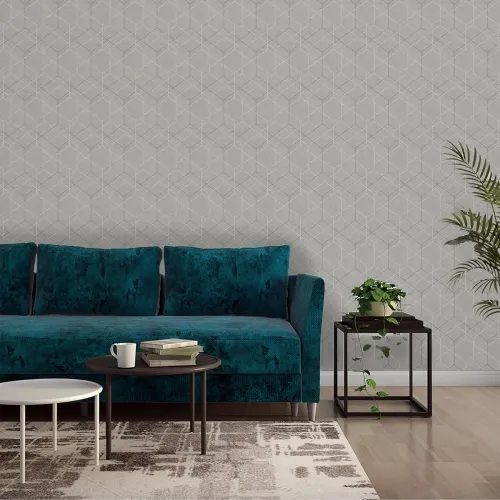 Image of Asian Paints ezyCR8 Cube Grey Non-Adhesive Wallpaper