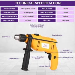 Asian Paints Trucare Impact Drill 13mm 550W| For Home & DIY Use