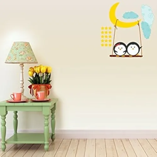 Image of Asian Paints Vinyl Romance Birds Wall Sticker (1 x 2.5 ft)
