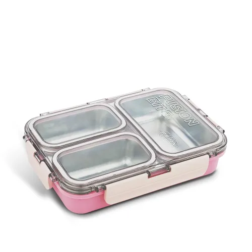 Image of Asian Plastowares - 3 Insulated Lunch Box | Tiffin Box - Leak-Proof, Airtight