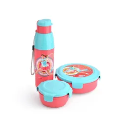 Asian Plastowares Little Champions 3-in-1 Insulated Lunch Box Set for Kids | 700ml Steel Tiffin, 500ml Water Bottle | Leakproof, BPA Free | Red & Blue | Must-Have Back to School Set