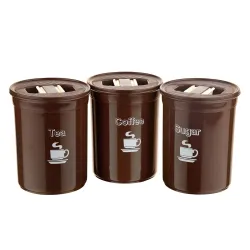 Asian Plastowares Plastic Container (Brown, 850ml) 3 Pieces