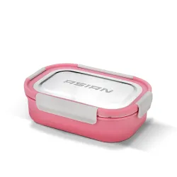 Asian Plastowares - Snack Pack SS Lunch Box | Tiffin Box - Leak-Proof, Airtight | Lunch Box for Kids & Adults | Durable & Spill-Free School, Office, and College Tiffin | Bright Pink