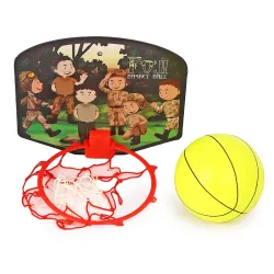 Asian Portable Plastic Basketball with Hoop for Kids Multicolor (Foji Theme)