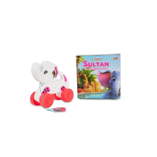 Image of Asian Portable Plastic Pull Along Sultan Elephant for Kids 1 Peace 