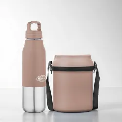 ASIAN Stainless Steel Lunch Box 700ml & Insulated Water Bottle 500ml Combo