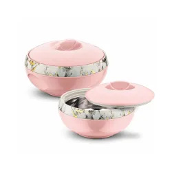 ASIAN Venus Casserole Set (2pcs, Pink, 1000ml & 1500ml)