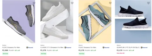 Image of Asics Men’s Casual Shoes at minimum 60% Discount