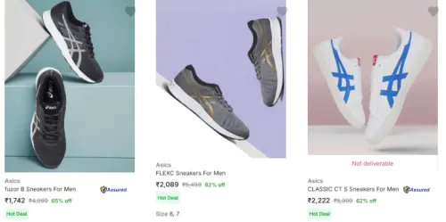 Image of Asics Men’s Casual Shoes at Minimum 60% Discount