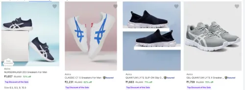 Image of Asics Men’s Casual Shoes at minimum 70% Discount