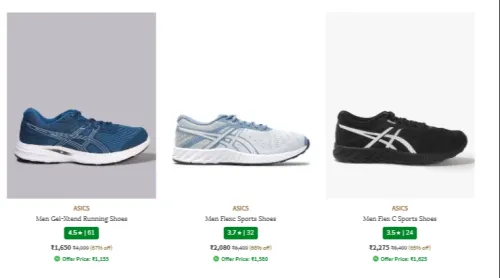 Image of Asics Men's Shoes at minimum 68% Discount