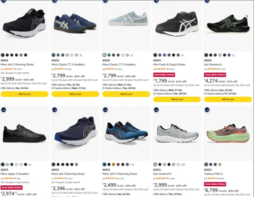 Image of ASICS Men's Shoes at minimum 60% Discount