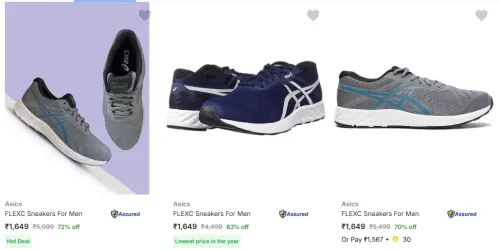 Image of Asics Men's Sneakers at minimum 72% Discount