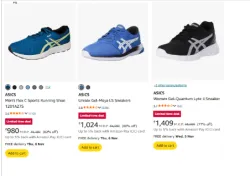 ASICS Mens Sneakers starting @ ₹980