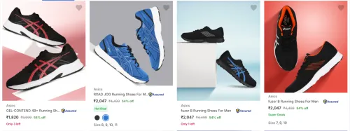 Image of Asics Men’s Sports Shoes at minimum 50% Discount