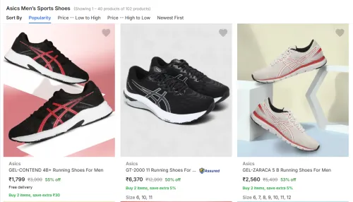 Image of Asics Men’s Sports Shoes at Minimum 50% Discount 