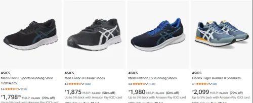 Image of Asics Shoes at Minimim 70% Discount