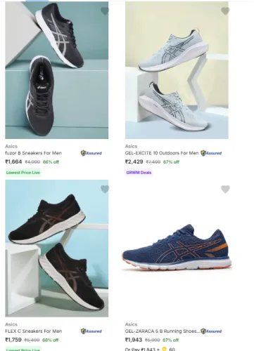Image of Asics Shoes Minimum 60% Discount