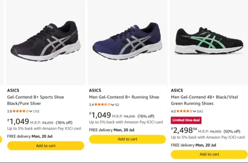 Image of Asics Shoes Minimum 70% Discount
