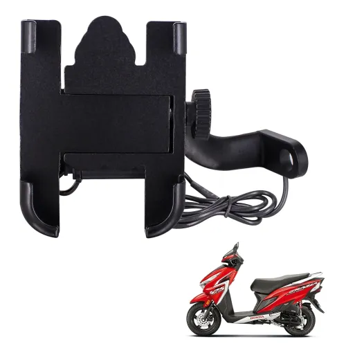 Image of Asryd CNC Metal Bike Phone Mount Holder with USB Charger for Honda