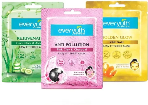 Image of Assorted Pack of 3 Sheet masks 25ml (75 ml)
