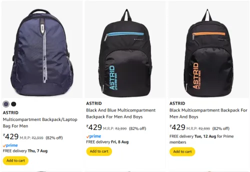 Image of ASTRID Laptop Backpack Minimum 80% Discount