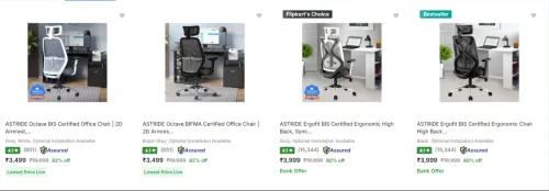 Image of Astride Office Chairs upto 82% Discount