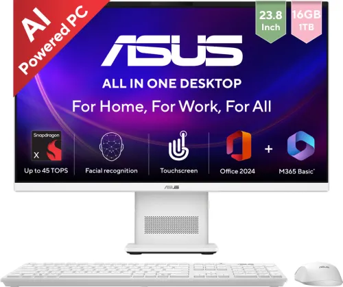 Image of ASUS AiO V400 (2026), VM441QA with Touch screen, Copilot + PC, AI PC, Snapdragon X (16 GB LPDDR5/1 TB SSD/Windows 11