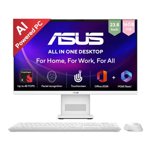 Image of ASUS AiO VM441 (2026),Copilot+PC,Snapdragon X,16GB/1TB,FHD,Touch Screen,23.8\'(60.45cm),Win 11,M365 Basic(1Y),Office 24,