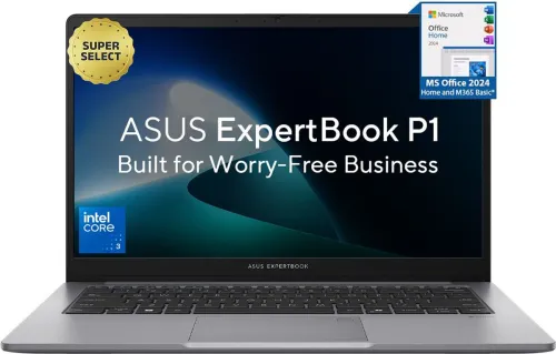 Image of ASUS ExpertBook P1 (i3 14th Gen) with 1 Yr ADP Intel Core 3 14th Gen 100U - (16 GB/512 GB SSD/Windows 11 Home) P1403CVA-