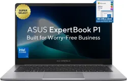 ASUS ExpertBook P1 (i3 14th Gen) with 1 Yr ADP Intel Core 3 14th Gen 100U - (16 GB/512 GB SSD/Windows 11 Home) P1403CVA-S61822WS Thin and Light Laptop (14 Inch, Misty Grey, 1.40 kg, With MS....