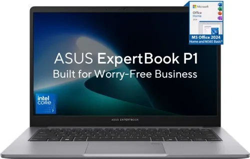 Image of ASUS ExpertBook P1 (i7 14th Gen) with 1 Yr ADP Intel Core 7 240H - (32 GB/ 512 GB SSD/ Windows 11 Home) P1403CVA-S61493W