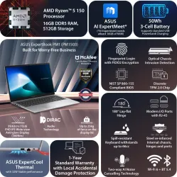 ASUS ExpertBook Ryzen 5 16GB Laptop