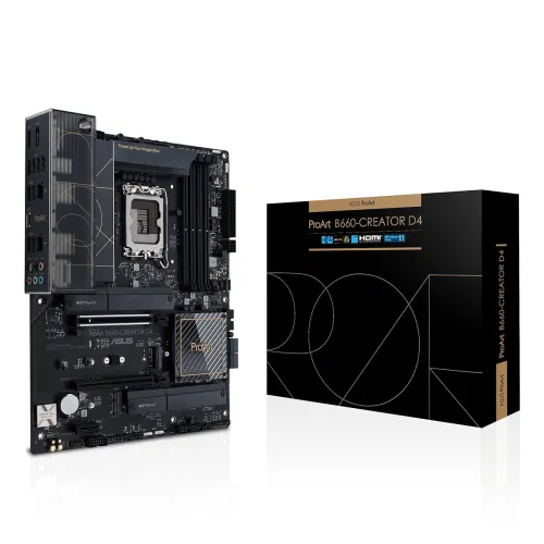 Image of ASUS ProArt B660-Creator D4, Intel B660 (LGA1700) ATX Motherboard, 12+1 Power Stages (50 A), PCIe 5.0, DDR4, USB-C Displ